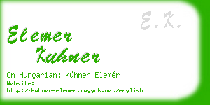 elemer kuhner business card